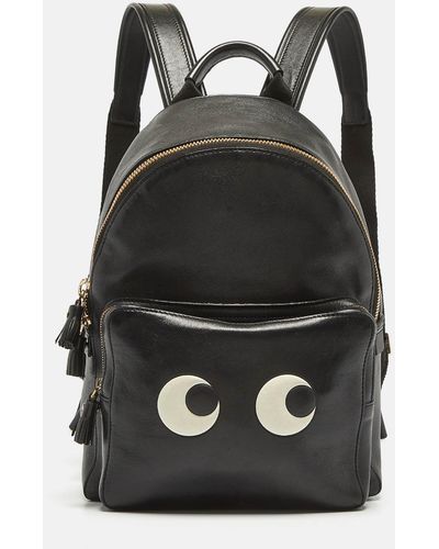 Anya Hindmarch Leather Mini Eyes Backpack - Black