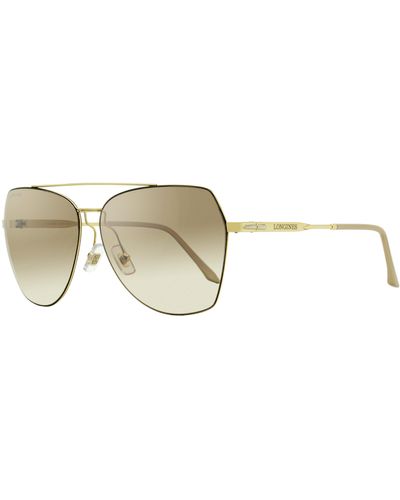Longines Navigator Sunglasses Lg0020h 32g Gold/biege 60mm - Black
