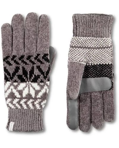 Isotoner 's Chenille Snowflake Gloves - Gray