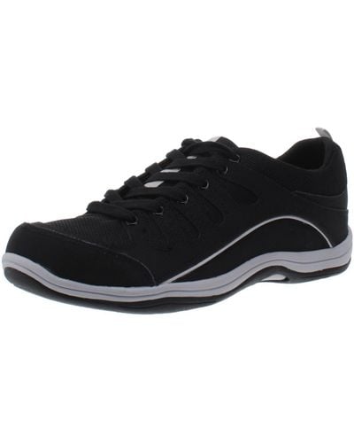 Easy Street Ellen Leather Fitness Athletic Shoes - Black