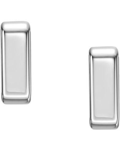 Fossil Archival Core Essentials Stainless Steel Stud Earrings - White