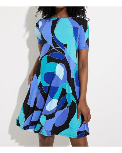 Joseph Ribkoff Abstract Print Dress - Blue