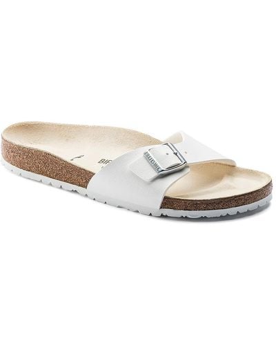 Birkenstock Madrid Bs Birko-flor Leather Footbed Sandals - White