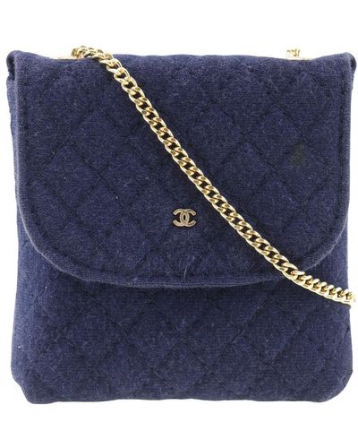 Chanel Cotton Clutch Bag (pre-owned) - Blue