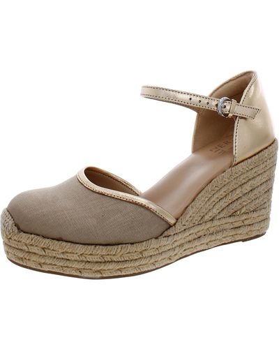 Naturalizer Bianca Leather Platform Wedge Sandals - Brown