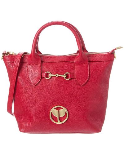 Persaman New York Taylor Leather Satchel - Red