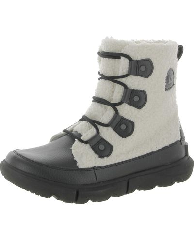 Sorel Explorer Ii Joan Cozy Leather Faux Fur Winter & Snow Boots - Gray