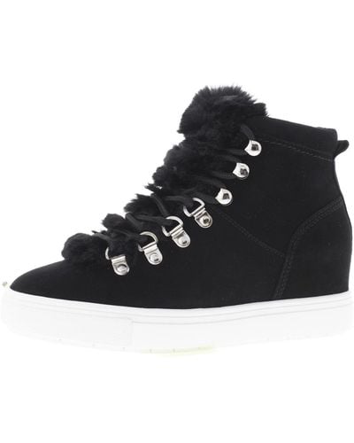 Steve Madden Kalea Leather Fashion High-top Sneakers - Black