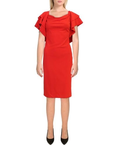 Lauren by Ralph Lauren Ruffled Short Cocktail And Party Dress - Red