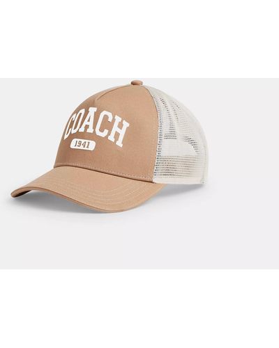COACH Coach 1941 Embroidered Trucker Hat - Natural
