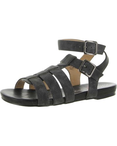 Penny Loves Kenny Fylo Faux Leather Strappy Gladiator Sandals - Black