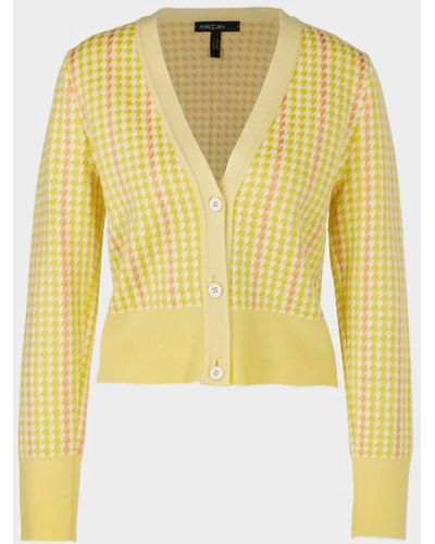 Marc Cain Checked Knitted Cardigan - Yellow