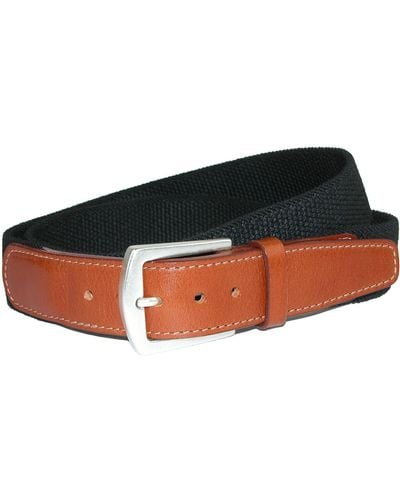 CrookhornDavis Newport Pique Cotton Woven Elastic Belt - Black