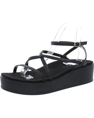 Anne Klein Vizzy Faux Leather Platform Sandals - Black