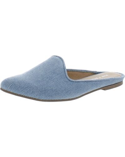 Sun & Stone Taanyaf Blok Heel Loafer Mules - Blue