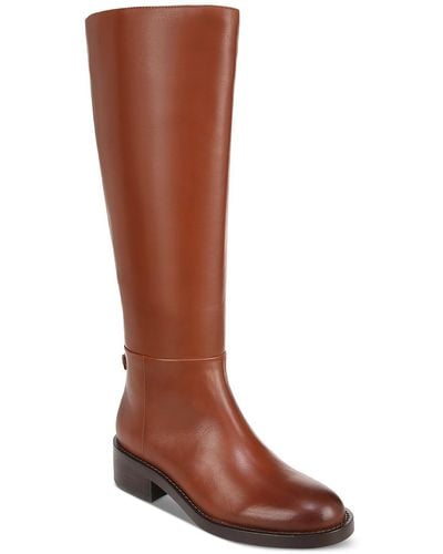 Sam Edelman Mable Em Leather Round Toe Knee-high Boots - Brown