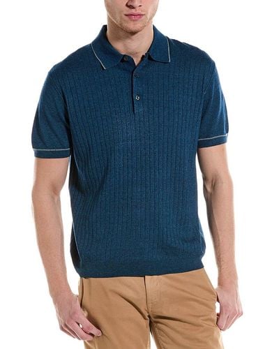 Joe's Jeans Hugo Banlon Linen-blend Polo Shirt - Blue