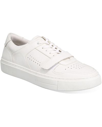 INC Franco Faux Leather Casual And Fashion Sneakers - White