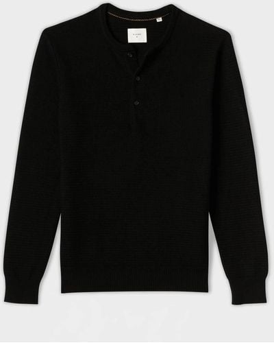 Billy Reid Textured Sweater Henley - Black