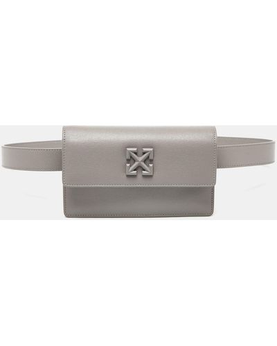 Off-White c/o Virgil Abloh Leather Jitney Belt Bag - Gray