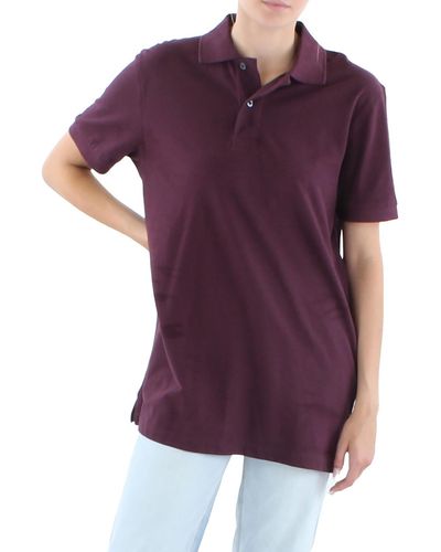 SELECTED Colla Knit Polo Top - Purple