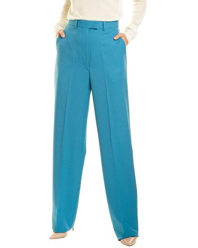 St. John Twill Wool Suiting Pant - Blue