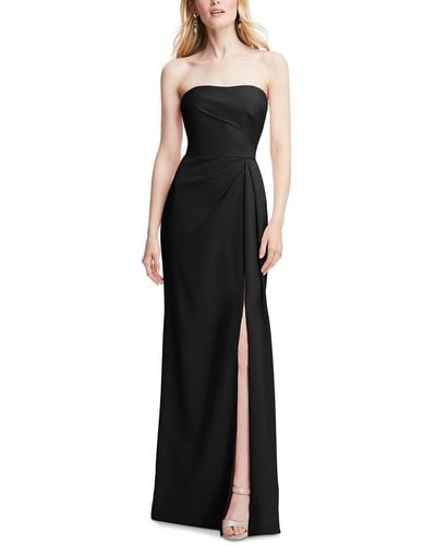 After Six Pleated Polyester Evening Dress - Black
