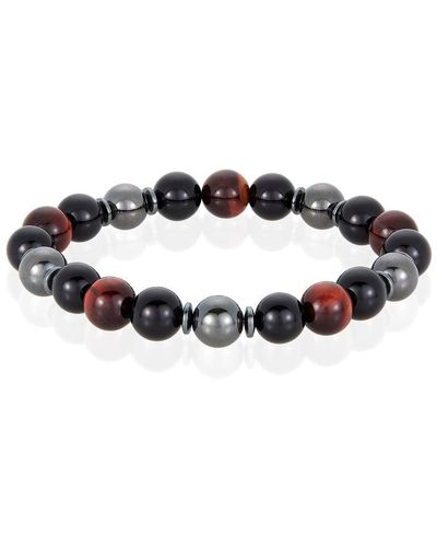 Crucible Jewelry Crucible Los Angeles 10mm Bead Stretch Bracelet Featuring Tiger Eye - Red