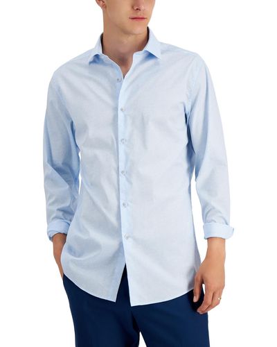 BarIII Organic Cotton Slim Fit Dress Shirt - Blue