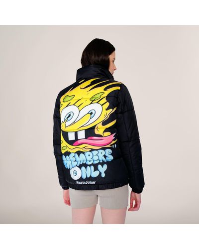 Members Only Spongebob Reversible Cire Puffer Jacket - Blue
