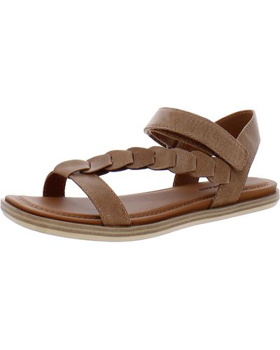 Lucky Brand Natany Leather Ankle Strap Slingback Sandals - Brown