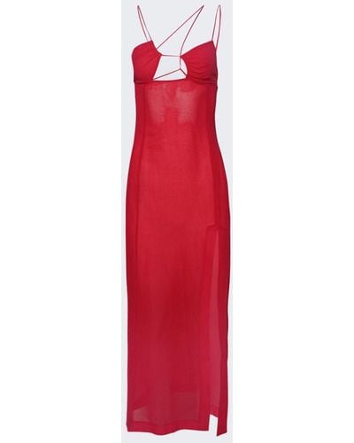 Nensi Dojaka Asymmetric Bra Maxi Dress - Red