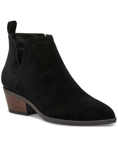 Lucky Brand Fallila Suede Cut-out Booties - Black