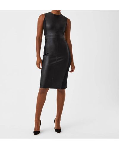Spanx Leather Like Combo Dress - Black
