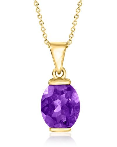 Ross-Simons Amethyst Pendant Necklace - Purple