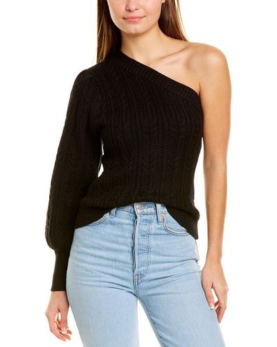 city sleek One-shoulder Sweater - Black