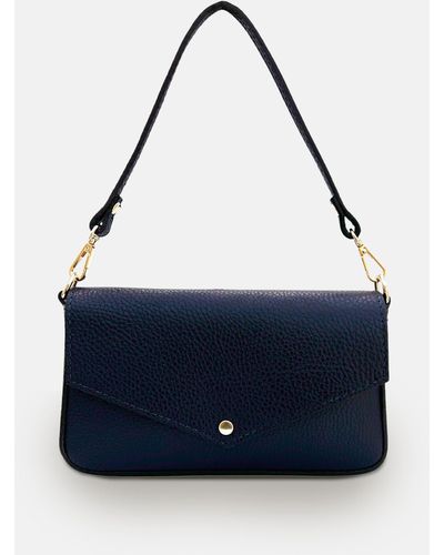 Apatchy London The Munro Leather Shoulder Bag - Blue