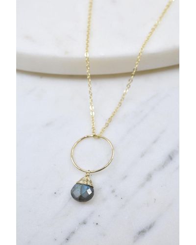 A Blonde and Her Bag Yuliya Demi Fine Necklace In Labradorite - White