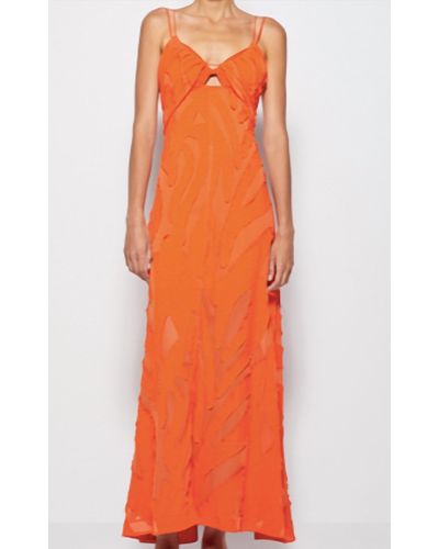 Jonathan Simkhai Katie Textured Slip Dress - Orange