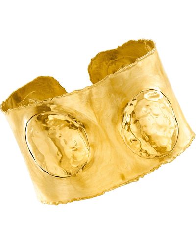 Ross-Simons Italian 18kt Gold Over Sterling Silver Cuff Bracelet - Yellow