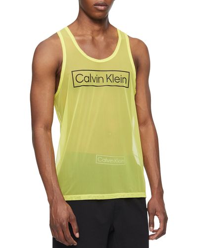 Calvin Klein Sheer Logo Tank Top - Green
