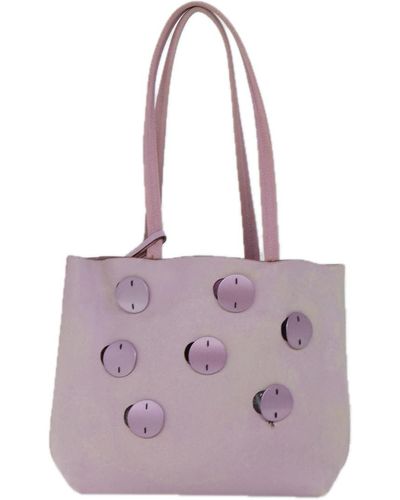 Prada Leather Tote Bag (pre-owned) - Purple