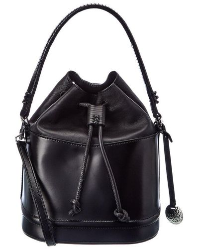 STAUD Cinch Shearling Bucket Bag