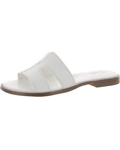 Naturalizer Fame Leather Slide Sandals - White