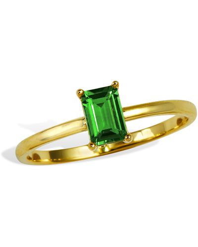Savvy Cie Jewels 18k Gold Vemeil Birthstone Ring - Green