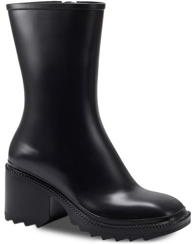 INC Everett Faux Leather Outdoor Rain Boots - Black