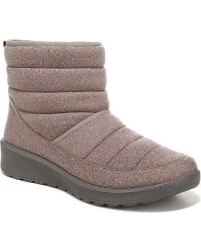 Bzees Glacier Side Zip Fabric Ankle Boots - Gray