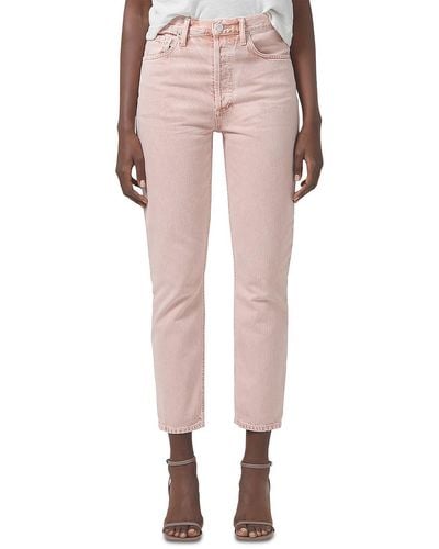 Citizens of Humanity Denim Ankle Straight Leg Jeans - Pink
