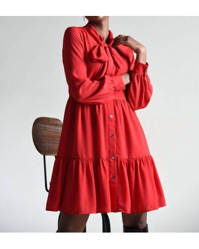 Molly Bracken Shirt Dress - Red