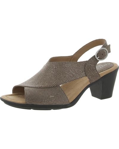 Comfortiva Katara Leather Ankle Strap Heels - Brown